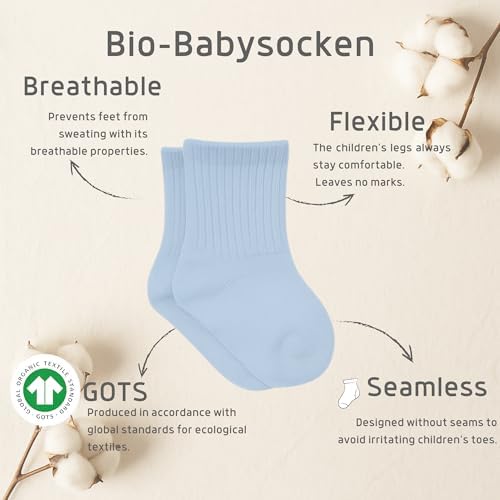 bistyle Baby Grip Ankle Socks 6 Pairs | Newborn Infant Toddlers Sock Organic - Image 3