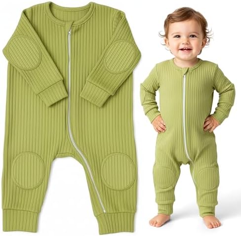 NurtureNauts® Scoot Suit, 100% Cotton, Elbow & Knee Pads, 2-Way Zipper by NurtureNauts