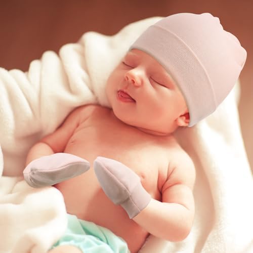 Newborn Baby Hats and Mittens Set Infant Beanie Cap Toddler Gloves Newborn - Image 6