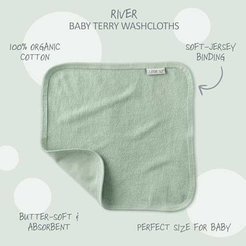 Butterblu River 10-Pack Baby Terry Washcloths 100% Organic Cotton Absorbent - Image 2
