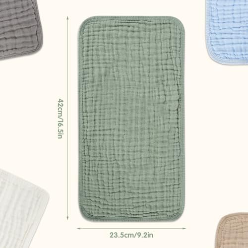 Muslin Burp Cloths Set for Babies 100% Cotton Baby Washcloths, Large 20''x10'' - Image 3