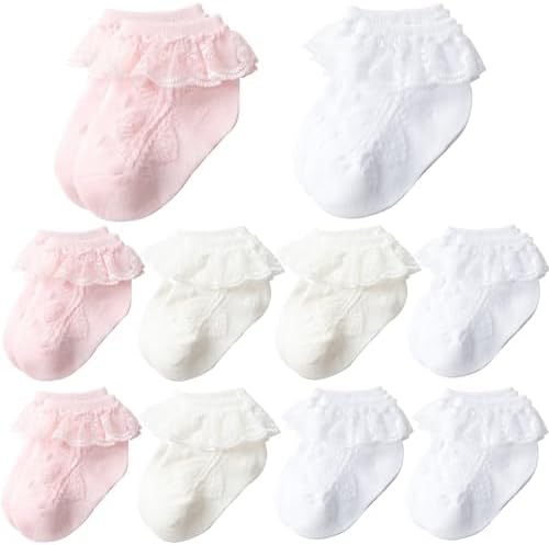 Baby Girl Lace Socks 10 Pack Newborn Ruffle Socks Cotton Ankle Dress Sock by Unknown