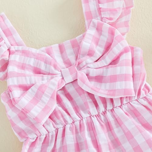Little Girl Romper Toddler Overalls Summer Bow Jumpsuit Boho Outfit 6M-5T - Image 6