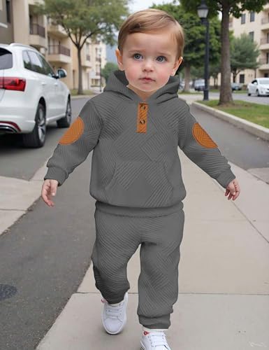 Oranchids Toddler Baby Boy Clothes Long Sleeve Hoodie Sweatshirt Tops and Pants - Image 2