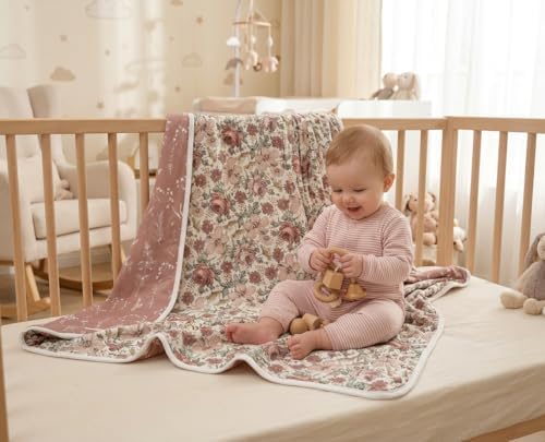 Little Jump Stretchy Jersey Knit Swaddle Blankets, Premium Cotton Floral Baby - Image 3