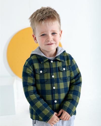 Toddler Baby Boy Long Sleeve Shirt Flannel Buffalo Plaid Shirts Button Down - Image 3