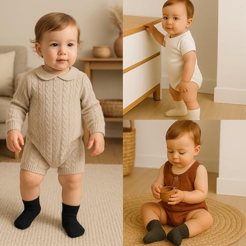 bistyle Baby Grip Ankle Socks 6 Pairs | Newborn Infant Toddlers Sock Organic - Image 2