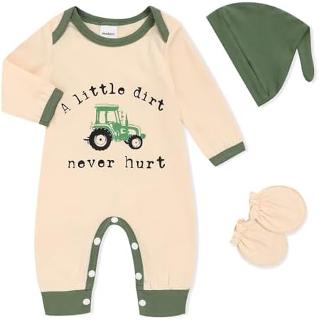 GRNSHTS Newborn Baby Boy Romper Coming Home Outfits Letter Print Bodysuit by GRNSHTS