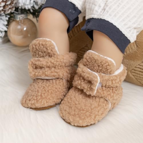 Meckior Newborn Infant Baby Girls Boys Warm Fleece Winter Booties First Walkers - Image 2
