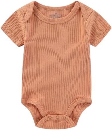 Ruliby Baby Bodysuit and Pant Set Summer Ribbed Mix Match Infant Clothes - Image 5