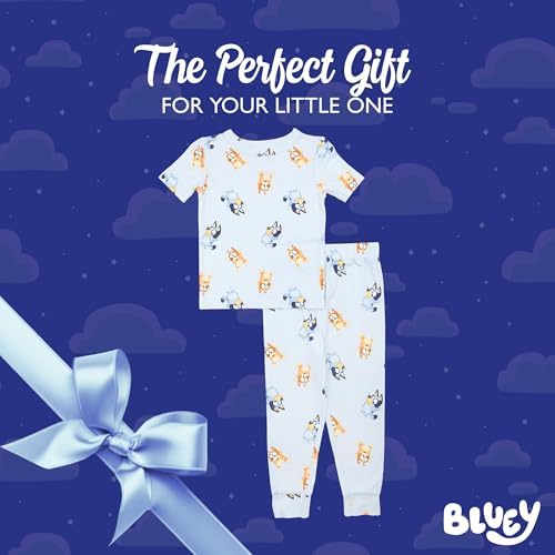 Bluey Boys' 2-piece Snug-fit Viscose Pajama Set, Soft & Cute - Image 5
