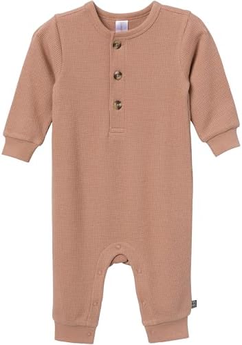 Modern Moments by Gerber Baby Henley Waffle Knit Romper by ModernMomentsbyGerber