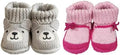 2 pairs Cute Knit Animal Baby Booties by Unknown