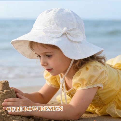 Baby Girl Sun Hat Kids Summer Beach Wide Brim Hats Toddler Bucket Hat - Image 2