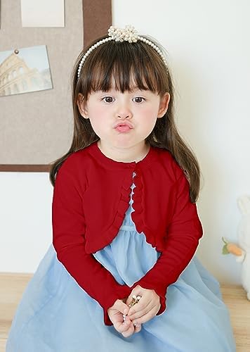 Toddler Girls Cardigan Sweater Bolero Shrug Baby Kids Long Sleeve Cropped Dress - Image 5
