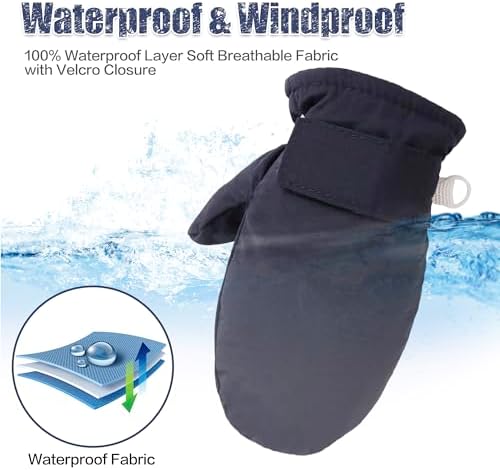 Toddler Mittens Lined Fleece Snow Gloves - Image 3