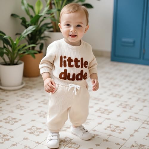 Giraropa Newborn Baby Boy Clothes Rib Knit Romper Jumpsuit Solid Sweater - Image 4