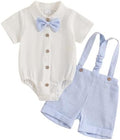 PUHHAPIEY Baby Boy Gentleman Wedding Outfit Dress Romper Suspender Pants | 0 3 by PUHHAPIEY