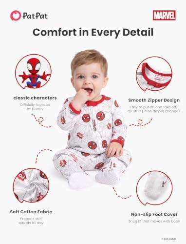 Disney Baby Boys Zip One-Piece Non-Slip Footie Romper - Image 6