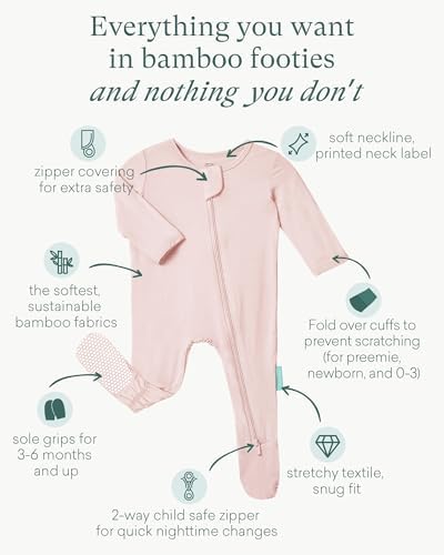 PurComfy Bamboo Viscose Baby Zipper Footie Pajamas, 0-3-6-9-18-24 Months | Ideal - Image 3