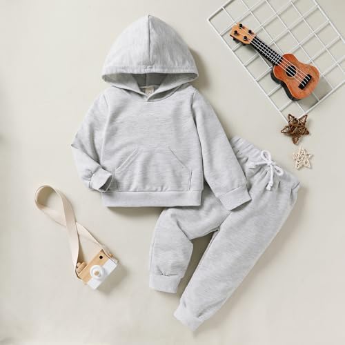 Happy Town Baby Fall Outfits for Girl Boy Long Sleeve Hoodie Top and Long - Image 2