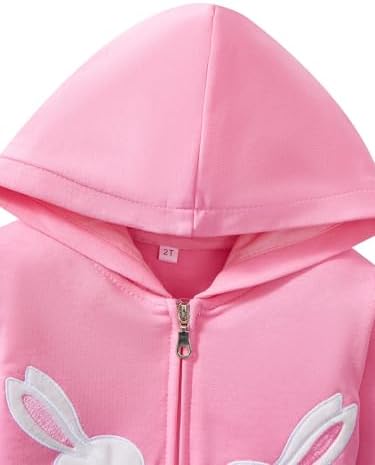 Baby Girl Zip-up Jacket Rainbow Unicorn Cotton Hoodie Sweatshirt Toddler Fall - Image 5
