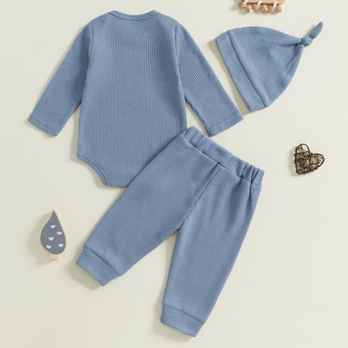 Giraropa Newborn Baby Boy Clothes Rib Knit Romper Jumpsuit Solid Sweater - Image 4