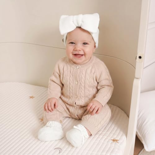 Hadetoto Baby Headband and Booties Set, 100% Organic Cotton - Image 2
