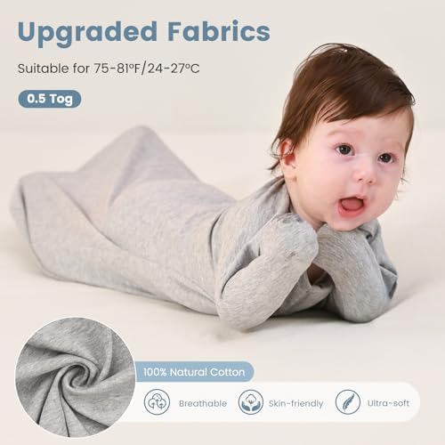 ZIGJOY Swaddle Sleep Sack 3-6 Months, 1.0 Tog Cotton Baby Swaddle Blanket - Image 5