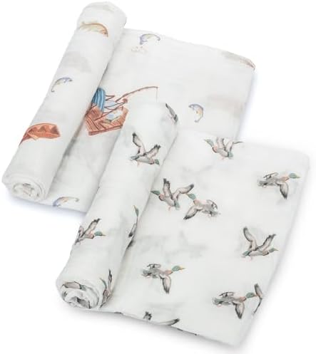 LollyBanks Muslin Swaddle Blankets 2PACK, 100% Cotton Baby Blanket 47 x 47 by LollyBanks