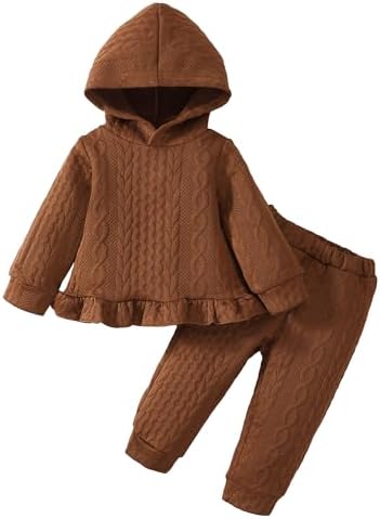 Mioglrie Baby Toddler Girl Clothes Infant Fall Winter Hoodie Solid Outfits by Mioglrie