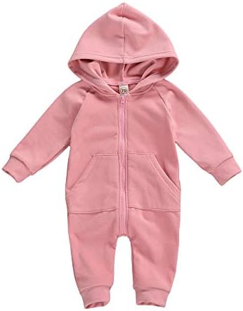 FYBITBO Infant Baby Boys Girls Clothing Zipper Hooded Jumpsuit Romper Long by FYBITBO
