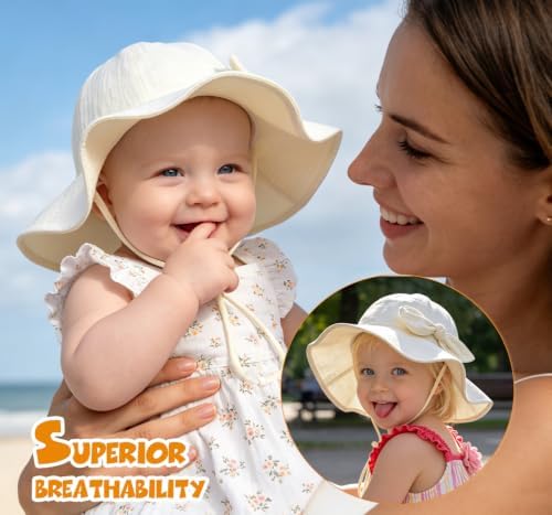 Baby Sun Hat Infant Toddler Girl Kids Sun Protection Beach Bucket Hats - Image 2