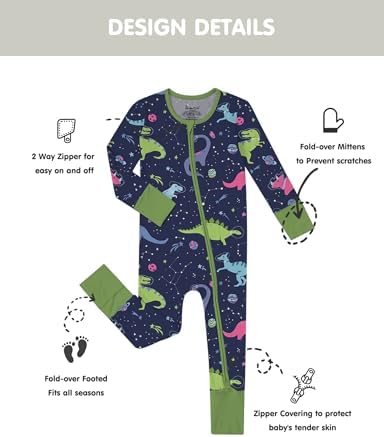 Jimonda Unisex Baby Zipper Footies Pajamas 3-Pack - Image 4