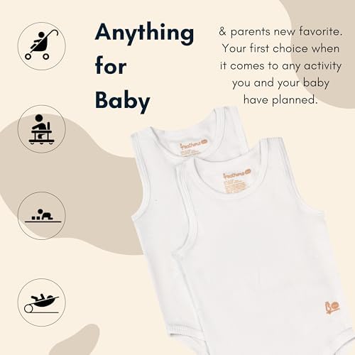 Feathers Baby Soft Cotton One Piece Bodysuit Undershirt, Sizes 3M-36M - Image 3