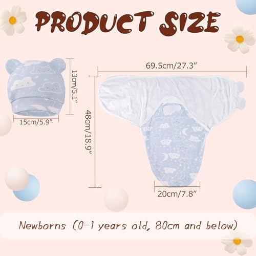 Baby Swaddle Sleep Sacks with Hats - Image 2