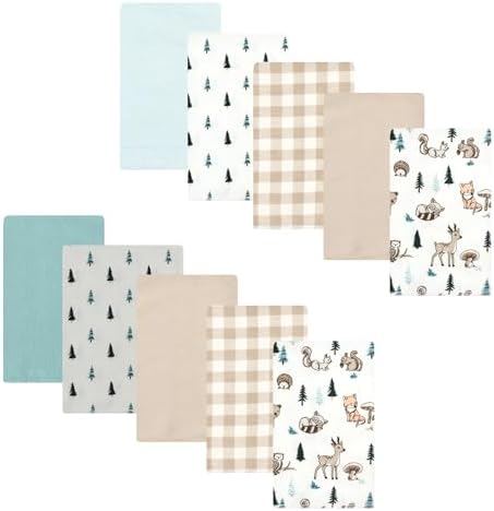 Luvable Friends Hudson Baby Flannel Burp Cloths 10pk, Forest Critters by Luvable+Friends
