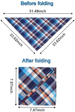 8 Pack Dog Bandanas XXL, VIPITH Fall Christmas Dog Bandanas Boy | Classic Plaid - Image 2