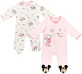 Disney Baby Girls' 2-Pack Footed Sleep N' Play Newborn to Infant by Disney