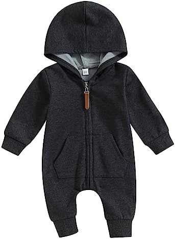 Fall Baby Clothes Newborn Boy Girl Hoodie Romper Long Sleeve Jumpsuit Winter by LedyChampswiinToddlerBaby