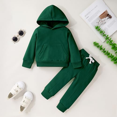 YOUNGER TREE Baby Clothes for Girls Boy Solid Color Hoodie and Sweatpants - Image 2