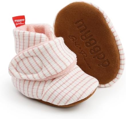 Baby Booties Cozy Fleece Slippers Soft Baby Shoes by GDSDYM