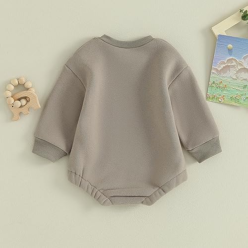 VISGOGO Newborn Infant Baby Boy Oversized Romper Sweater Bodysuits Coming Home - Image 4