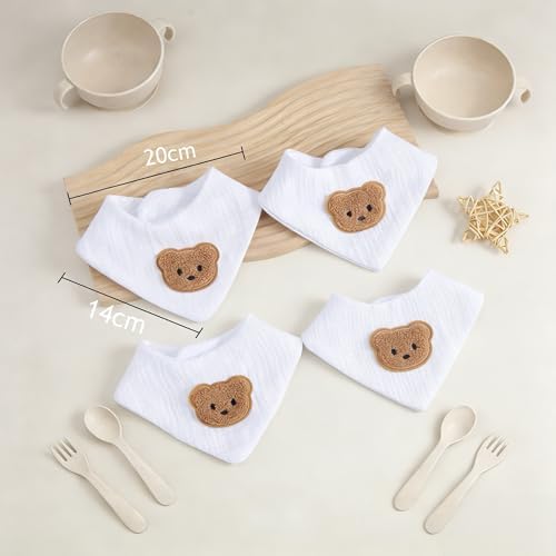 Muslin Cotton Baby Bibs, 12 Pack, Snap Closure, One Size, - Image 2