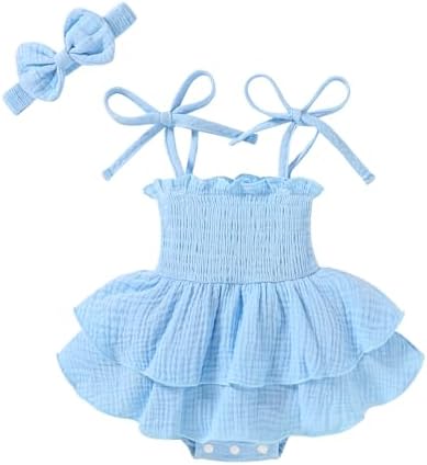 YOUNGER TREE Baby Girl Clothes Infant Summer Romper Dress Sleeveless Bodysuit by YOUNGERTREE
