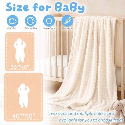 Fleece Baby Blanket for Girls Boys, Soft Cozy Cute Infant Toddler Receiving - Image 4