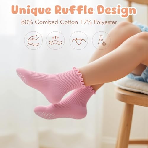 HONGTEYA 6 Pairs Toddler Ruffle Socks - Image 4