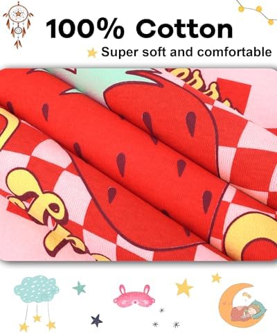 DAUGHTER QUEEN Girls Summer Pajamas Set 4 Pieces 100% Cotton Sleepwear Size 18 - Image 6