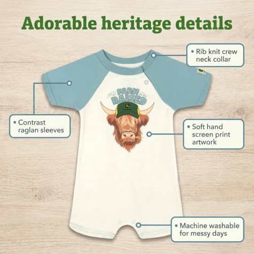 John Deere Baby Boys' One Piece Romper Newborn to Infant - Image 3
