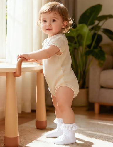 Baby Girl Ruffle Socks Toddler Non Slip Socks - Image 3